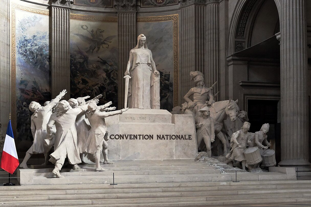 Sculpture of La Convention Nationale by François-Léon Sicard inside the Paris Panthéon